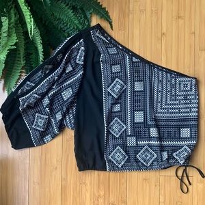 BCBG MAXAZRIA | One Shoulder Printed Top